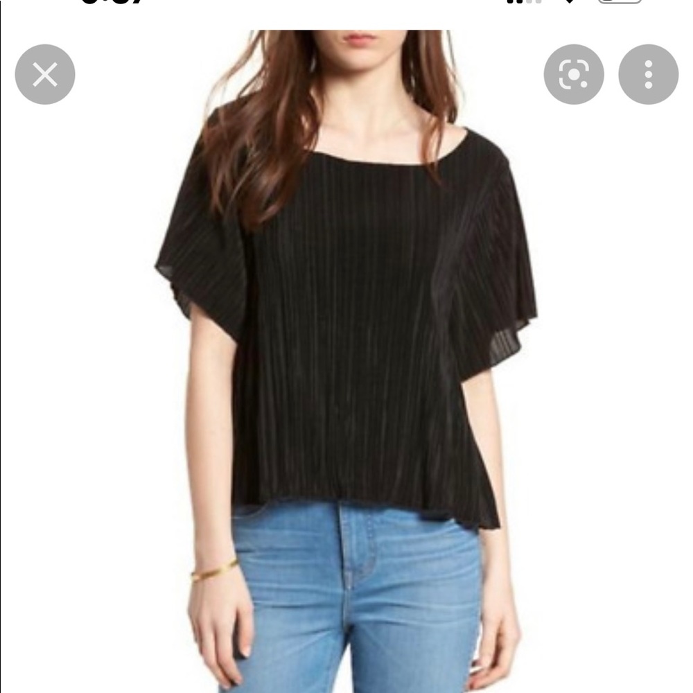 Madewell Texture & Thread Micropleat Top in Black